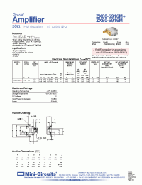 Datasheet ZX60-4016E-S+ manufacturer Mini-Circuits